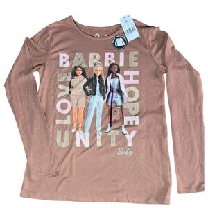 🌺 5 X 25 🌺Barbie Brown Graphic Long Sleeve Tee large